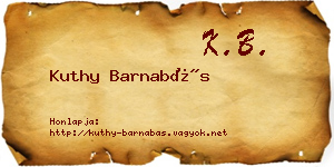 Kuthy Barnabás névjegykártya