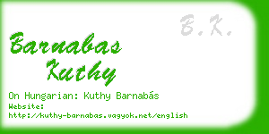 barnabas kuthy business card
