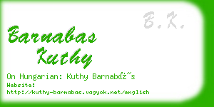 barnabas kuthy business card